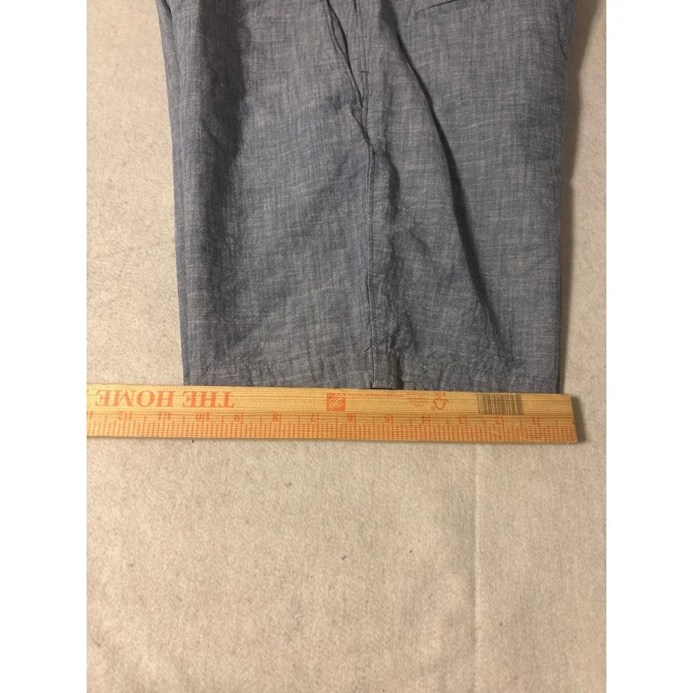 Banana Republic Chambray Shorts Mens 32 Blue Excellent Flat‎ Front Casual 9in